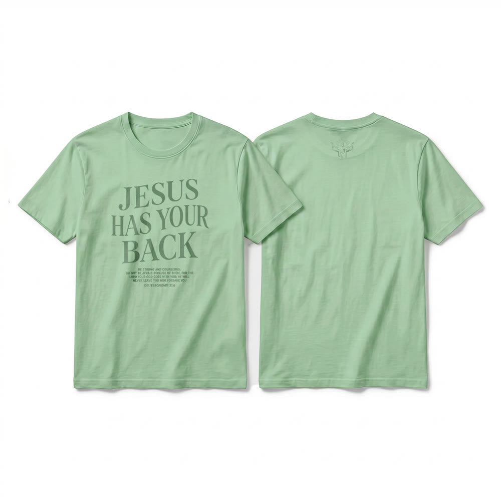 Christianartworkshop „Jesus steht hinter dir“ – Premium-T-Shirt für selbstbewusste Gläubige (Kurzarm) - Hellgrün - 2XL - image 19