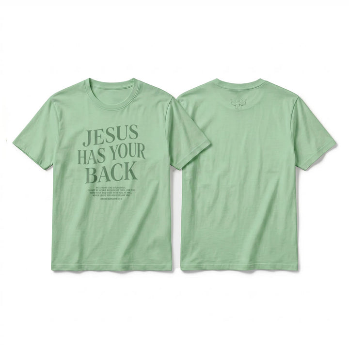 Christianartworkshop „Jesus steht hinter dir“ – Premium-T-Shirt für selbstbewusste Gläubige (Kurzarm) - Hellgrün - 2XL - image 19