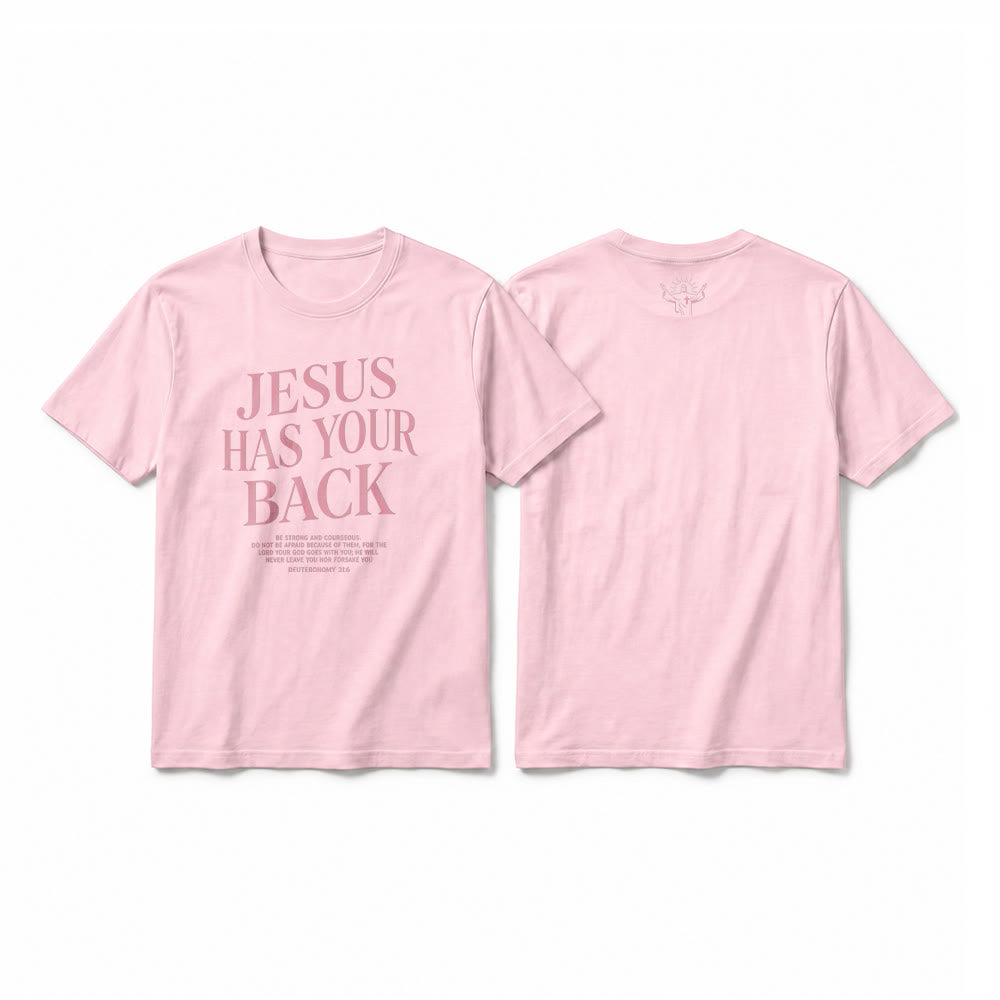 Christianartworkshop „Jesus steht hinter dir“ – Premium-T-Shirt für selbstbewusste Gläubige (Kurzarm) - Rosa - 2XL - image 25