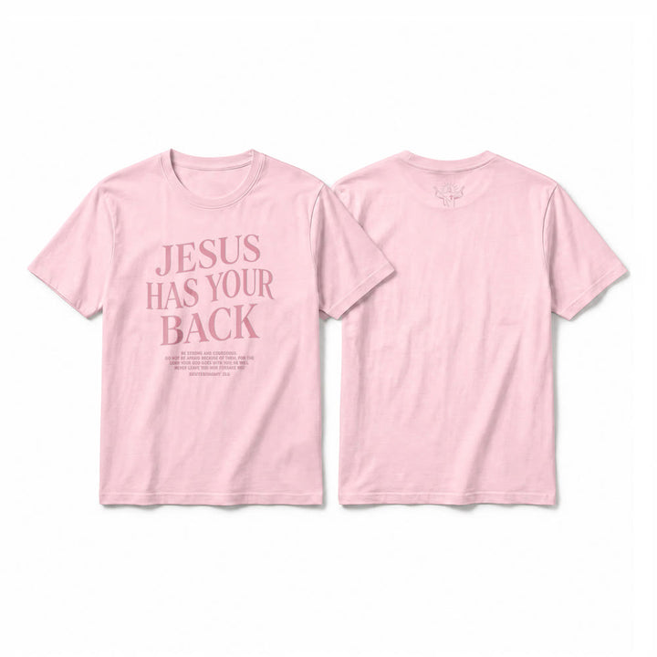 Christianartworkshop „Jesus steht hinter dir“ – Premium-T-Shirt für selbstbewusste Gläubige (Kurzarm) - Rosa - 2XL - image 25