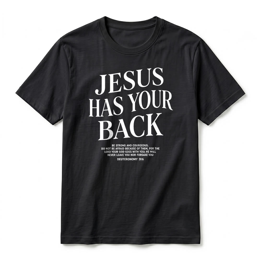 Christianartworkshop „Jesus steht hinter dir“ – Premium-T-Shirt für selbstbewusste Gläubige (Kurzarm) - image 14