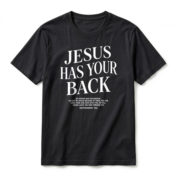 Christianartworkshop „Jesus steht hinter dir“ – Premium-T-Shirt für selbstbewusste Gläubige (Kurzarm) - image 14