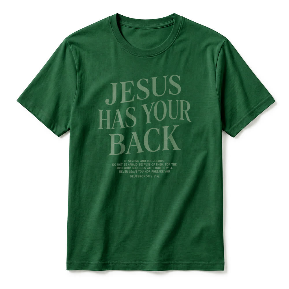Christianartworkshop „Jesus steht hinter dir“ – Premium-T-Shirt für selbstbewusste Gläubige (Kurzarm) - image 23