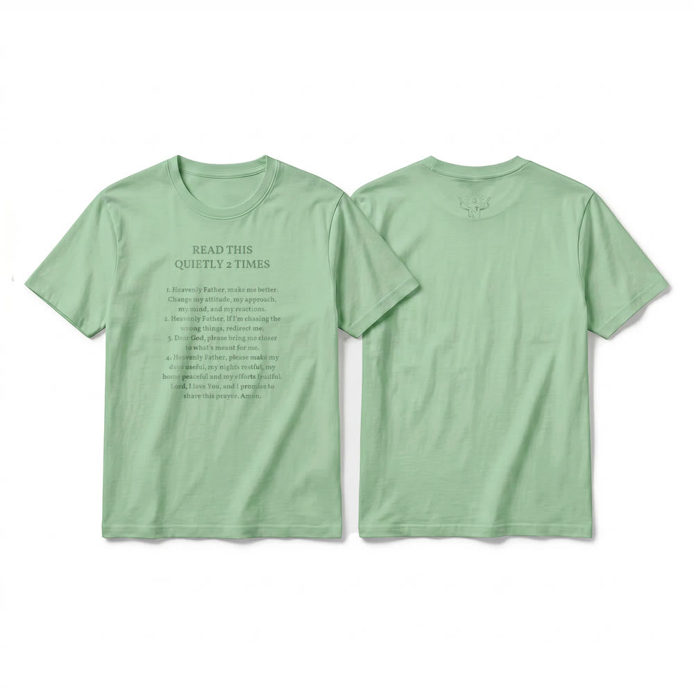 Christianartworkshop „Lies dies zweimal leise“ – Lustiges Premium-T-Shirt mit kurzen Ärmeln (Glaube) - Hellgrün - 2XL - image 20