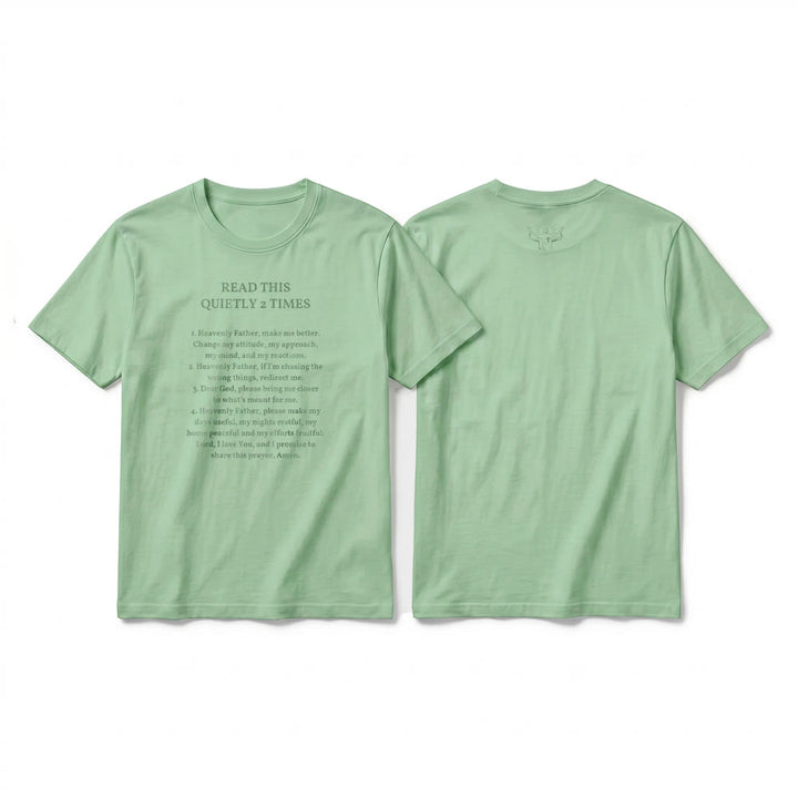 Christianartworkshop „Lies dies zweimal leise“ – Lustiges Premium-T-Shirt mit kurzen Ärmeln (Glaube) - Hellgrün - 2XL - image 20