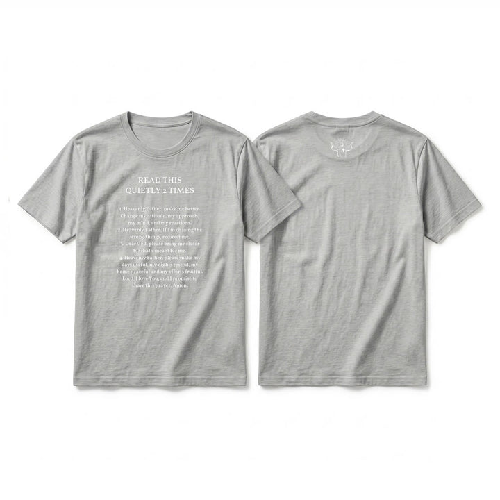 Christianartworkshop „Lies dies zweimal leise“ – Lustiges Premium-T-Shirt mit kurzen Ärmeln (Glaube) - Grau - 2XL - image 11