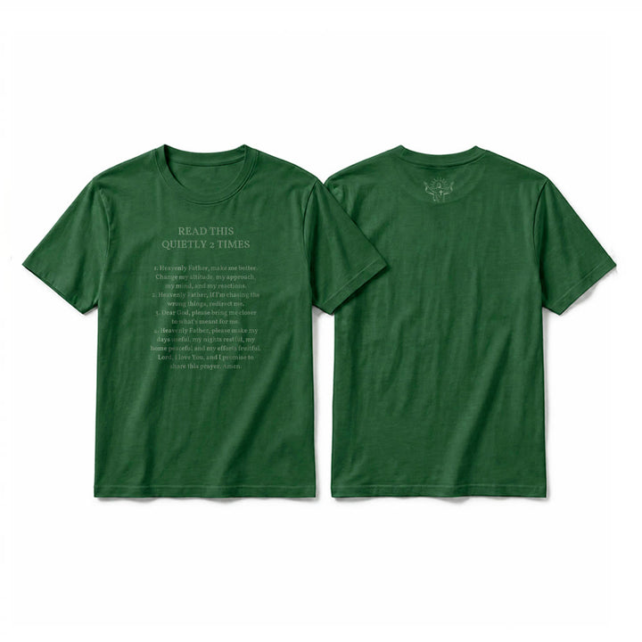 Christianartworkshop „Lies dies zweimal leise“ – Lustiges Premium-T-Shirt mit kurzen Ärmeln (Glaube) - Dunkelgrün - 2XL - image 23