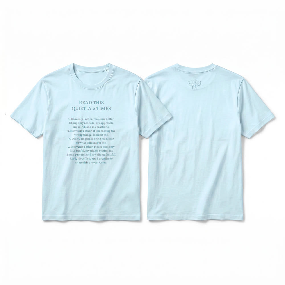 Christianartworkshop „Lies dies zweimal leise“ – Lustiges Premium-T-Shirt mit kurzen Ärmeln (Glaube) - Blau - 2XL - image 17
