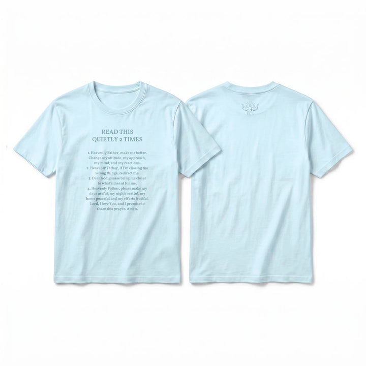 Christianartworkshop „Lies dies zweimal leise“ – Lustiges Premium-T-Shirt mit kurzen Ärmeln (Glaube) - Blau - 2XL - image 17