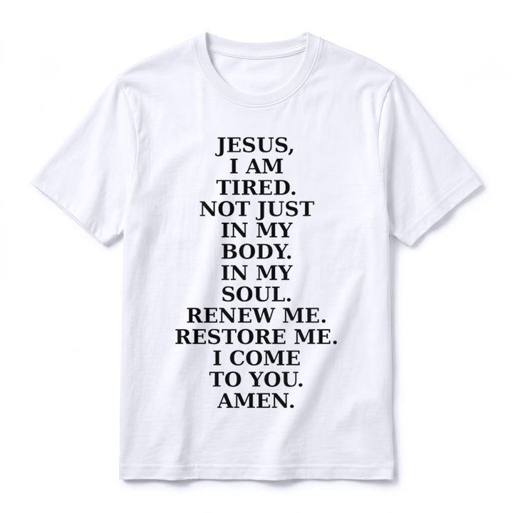 Christianartworkshop „Jesus, ich bin müde, erneuere mich“ – Andachts-T-Shirt mit kurzen Ärmeln (Premium-Qualität) - image 8