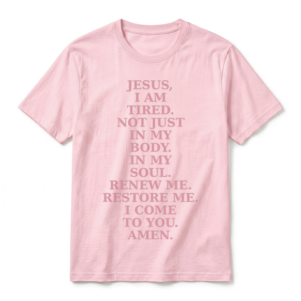 Christianartworkshop „Jesus, ich bin müde, erneuere mich“ – Andachts-T-Shirt mit kurzen Ärmeln (Premium-Qualität) - image 26