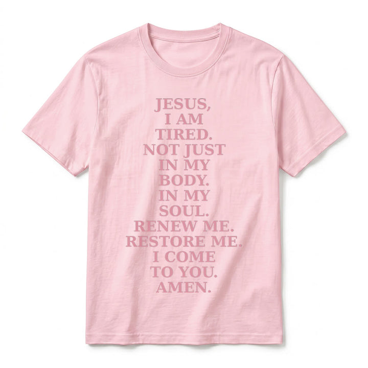 Christianartworkshop „Jesus, ich bin müde, erneuere mich“ – Andachts-T-Shirt mit kurzen Ärmeln (Premium-Qualität) - image 26