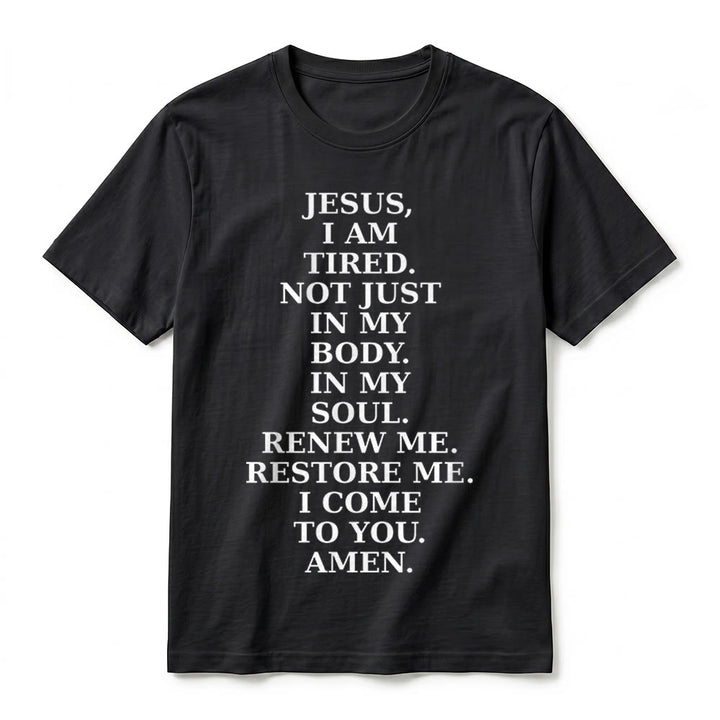 Christianartworkshop „Jesus, ich bin müde, erneuere mich“ – Andachts-T-Shirt mit kurzen Ärmeln (Premium-Qualität) - image 11