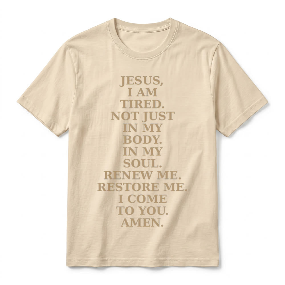 Christianartworkshop „Jesus, ich bin müde, erneuere mich“ – Andachts-T-Shirt mit kurzen Ärmeln (Premium-Qualität) - image 14