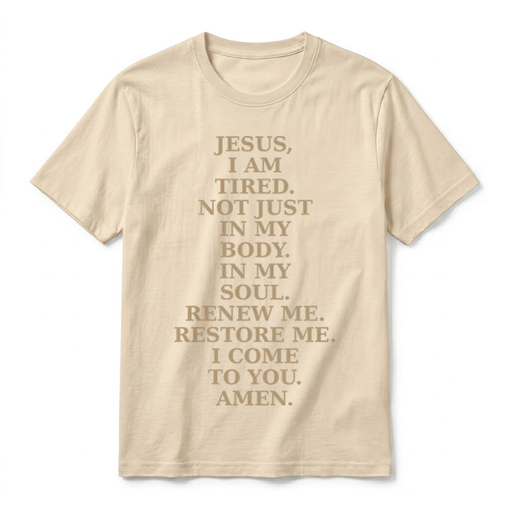 Christianartworkshop „Jesus, ich bin müde, erneuere mich“ – Andachts-T-Shirt mit kurzen Ärmeln (Premium-Qualität) - image 14