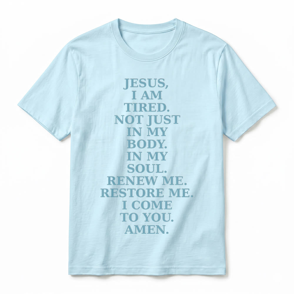 Christianartworkshop „Jesus, ich bin müde, erneuere mich“ – Andachts-T-Shirt mit kurzen Ärmeln (Premium-Qualität) - image 17