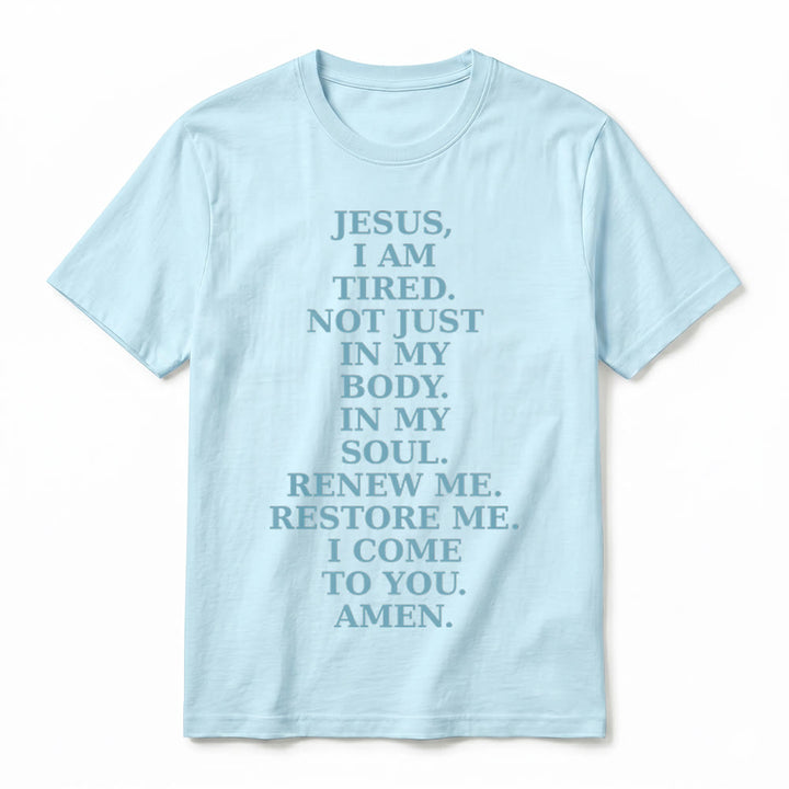 Christianartworkshop „Jesus, ich bin müde, erneuere mich“ – Andachts-T-Shirt mit kurzen Ärmeln (Premium-Qualität) - image 17