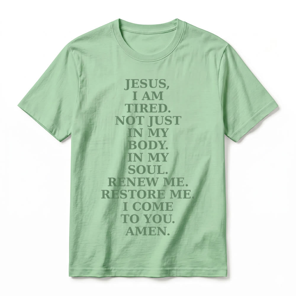 Christianartworkshop „Jesus, ich bin müde, erneuere mich“ – Andachts-T-Shirt mit kurzen Ärmeln (Premium-Qualität) - image 20