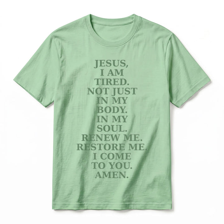 Christianartworkshop „Jesus, ich bin müde, erneuere mich“ – Andachts-T-Shirt mit kurzen Ärmeln (Premium-Qualität) - image 20