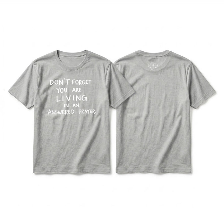 Christianartworkshop Premium-T-Shirt „Erhörtes Gebet“ mit kurzen Ärmeln – Treue Dankbarkeit - Grau - 2XL - image 4