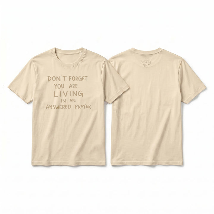 Christianartworkshop Premium-T-Shirt „Erhörtes Gebet“ mit kurzen Ärmeln – Treue Dankbarkeit - Beige - 2XL - image 16
