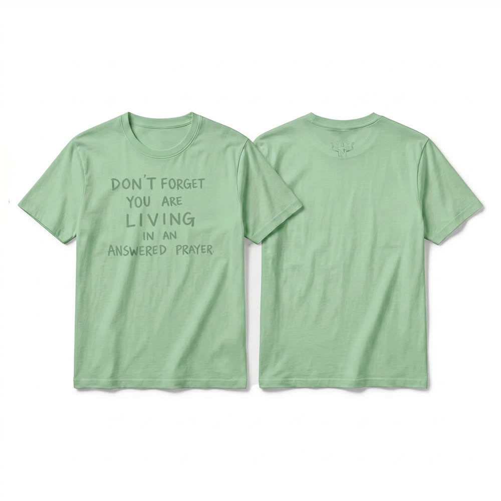 Christianartworkshop Premium-T-Shirt „Erhörtes Gebet“ mit kurzen Ärmeln – Treue Dankbarkeit - Hellgrün - 2XL - image 22