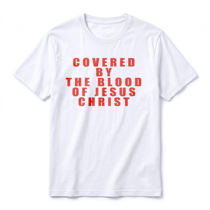 Christianartworkshop „Bedeckt durch das Blut Jesu Christi“ Statement Premium Kurzarm-T-Shirt - image 2