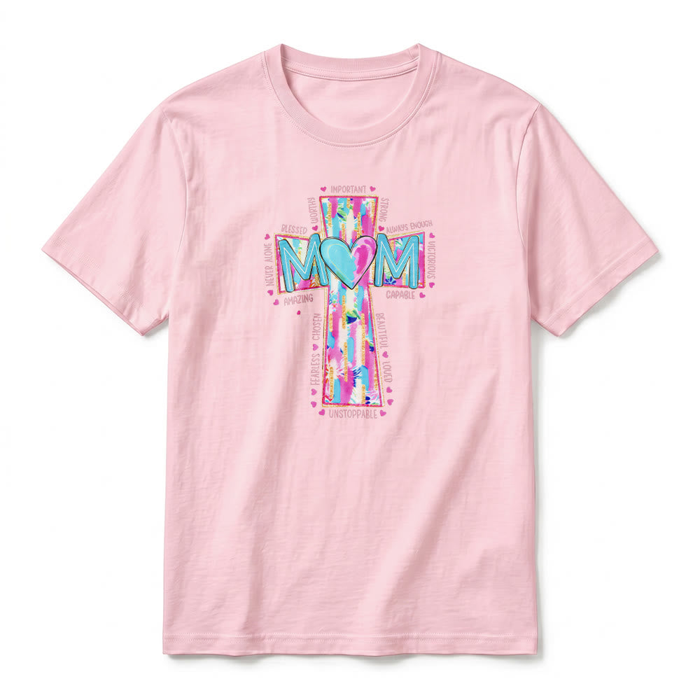 Christianartworkshop Faith Mom T-Shirt mit Kreuzmuster auf der Vorderseite, Premium-Kurzarmshirt - image 8