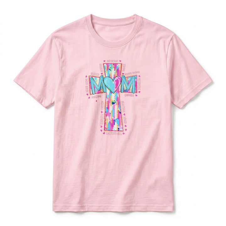 Christianartworkshop Faith Mom T-Shirt mit Kreuzmuster auf der Vorderseite, Premium-Kurzarmshirt - image 8