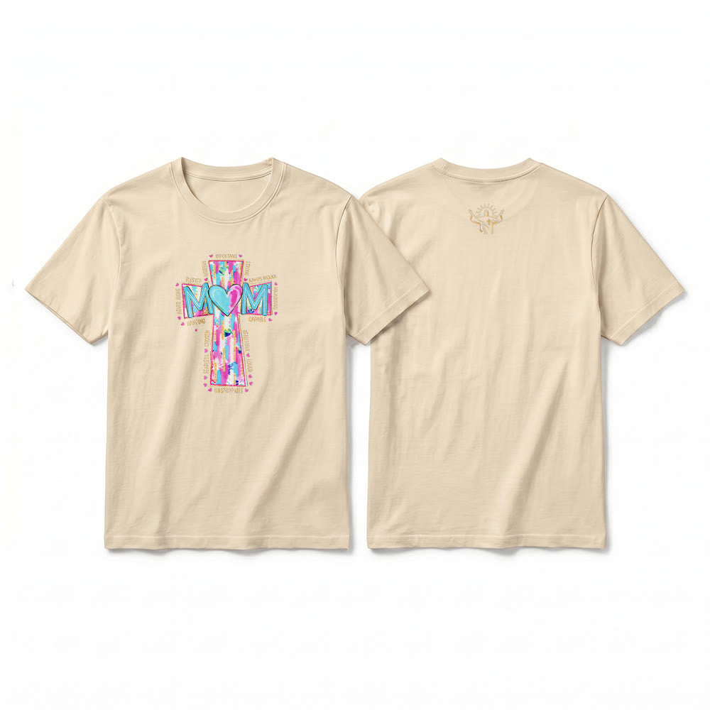 Christianartworkshop Faith Mom T-Shirt mit Kreuzmuster auf der Vorderseite, Premium-Kurzarmshirt - image 19