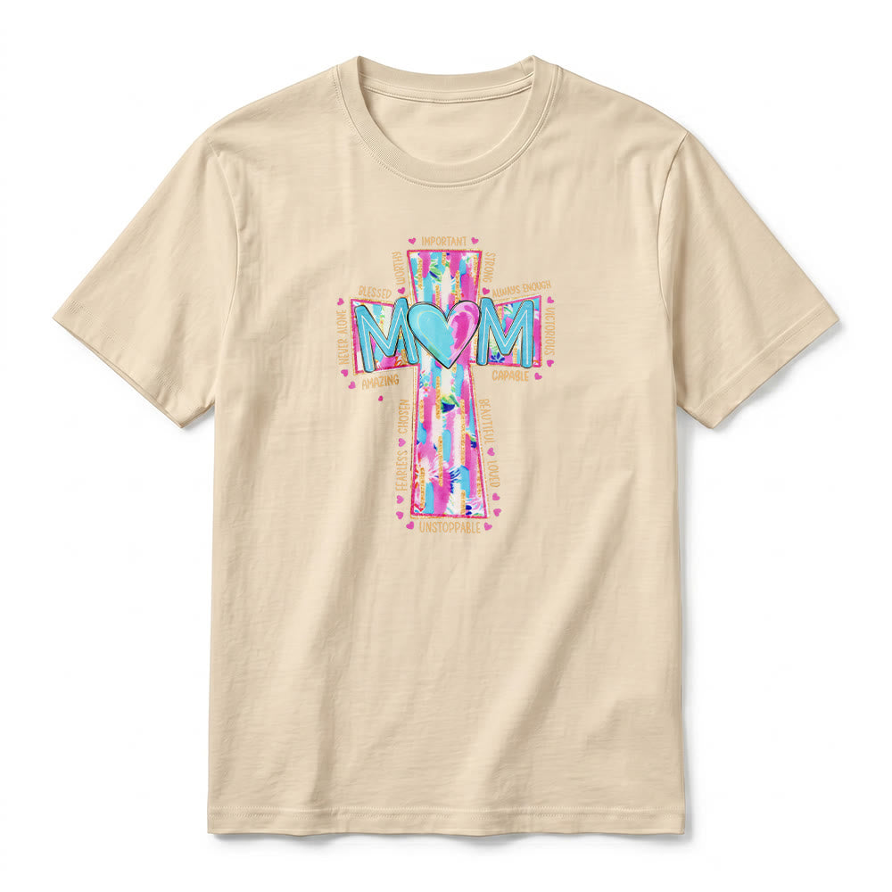 Christianartworkshop Faith Mom T-Shirt mit Kreuzmuster auf der Vorderseite, Premium-Kurzarmshirt - image 20