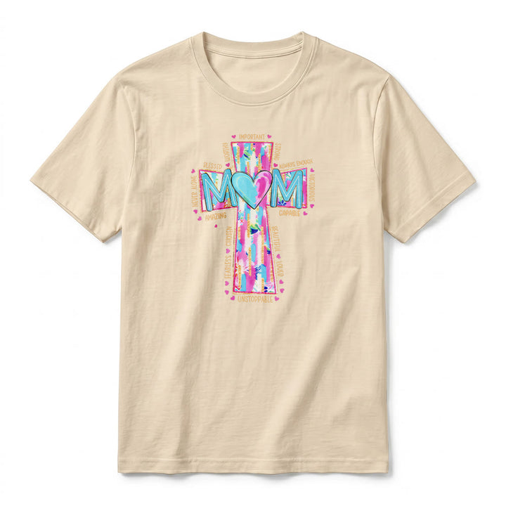 Christianartworkshop Faith Mom T-Shirt mit Kreuzmuster auf der Vorderseite, Premium-Kurzarmshirt - image 20