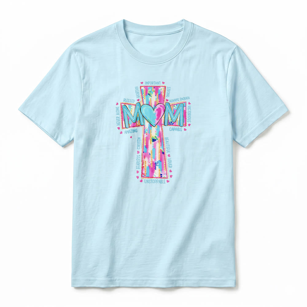 Christianartworkshop Faith Mom T-Shirt mit Kreuzmuster auf der Vorderseite, Premium-Kurzarmshirt - image 11