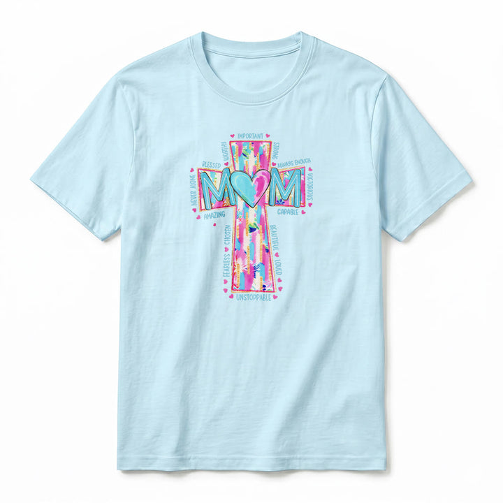 Christianartworkshop Faith Mom T-Shirt mit Kreuzmuster auf der Vorderseite, Premium-Kurzarmshirt - image 11