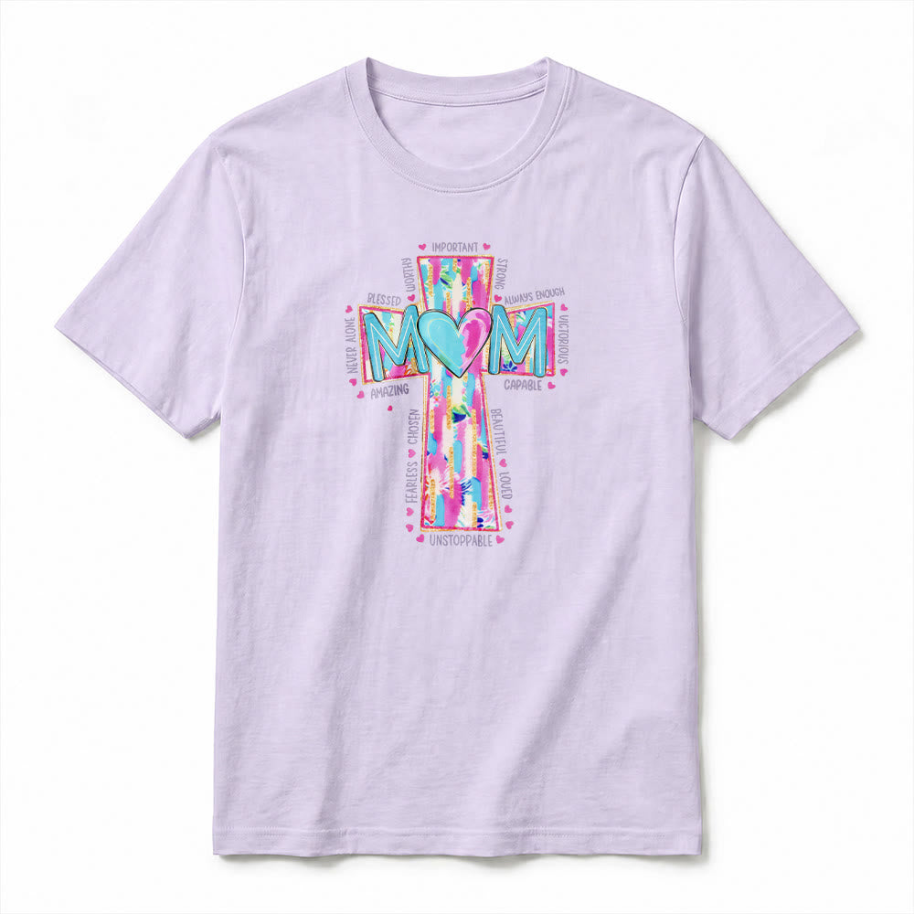 Christianartworkshop Faith Mom T-Shirt mit Kreuzmuster auf der Vorderseite, Premium-Kurzarmshirt - image 14