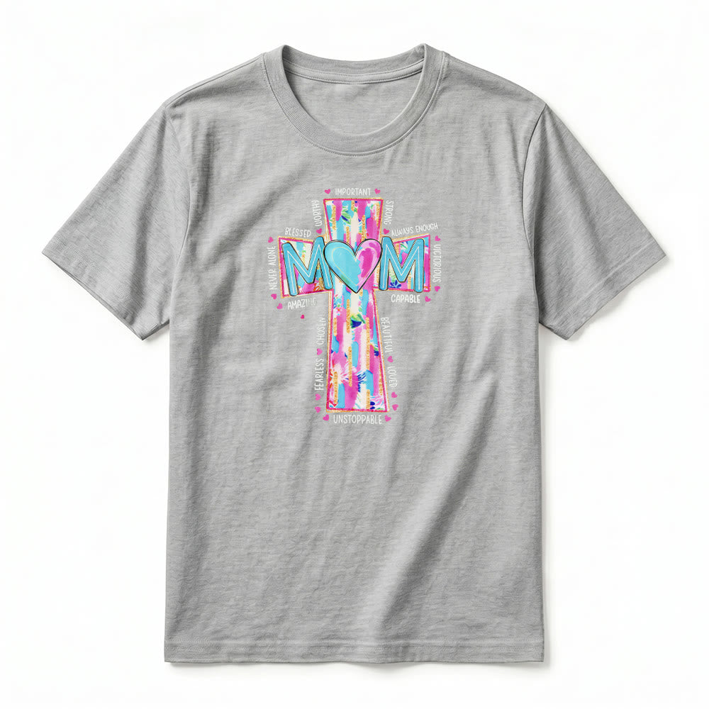 Christianartworkshop Faith Mom T-Shirt mit Kreuzmuster auf der Vorderseite, Premium-Kurzarmshirt - image 17