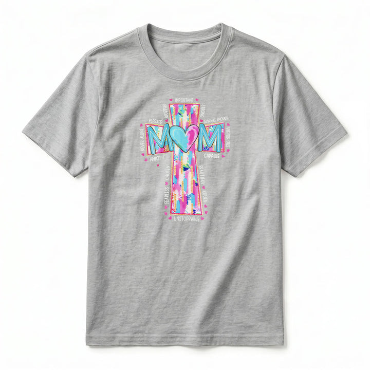 Christianartworkshop Faith Mom T-Shirt mit Kreuzmuster auf der Vorderseite, Premium-Kurzarmshirt - image 17