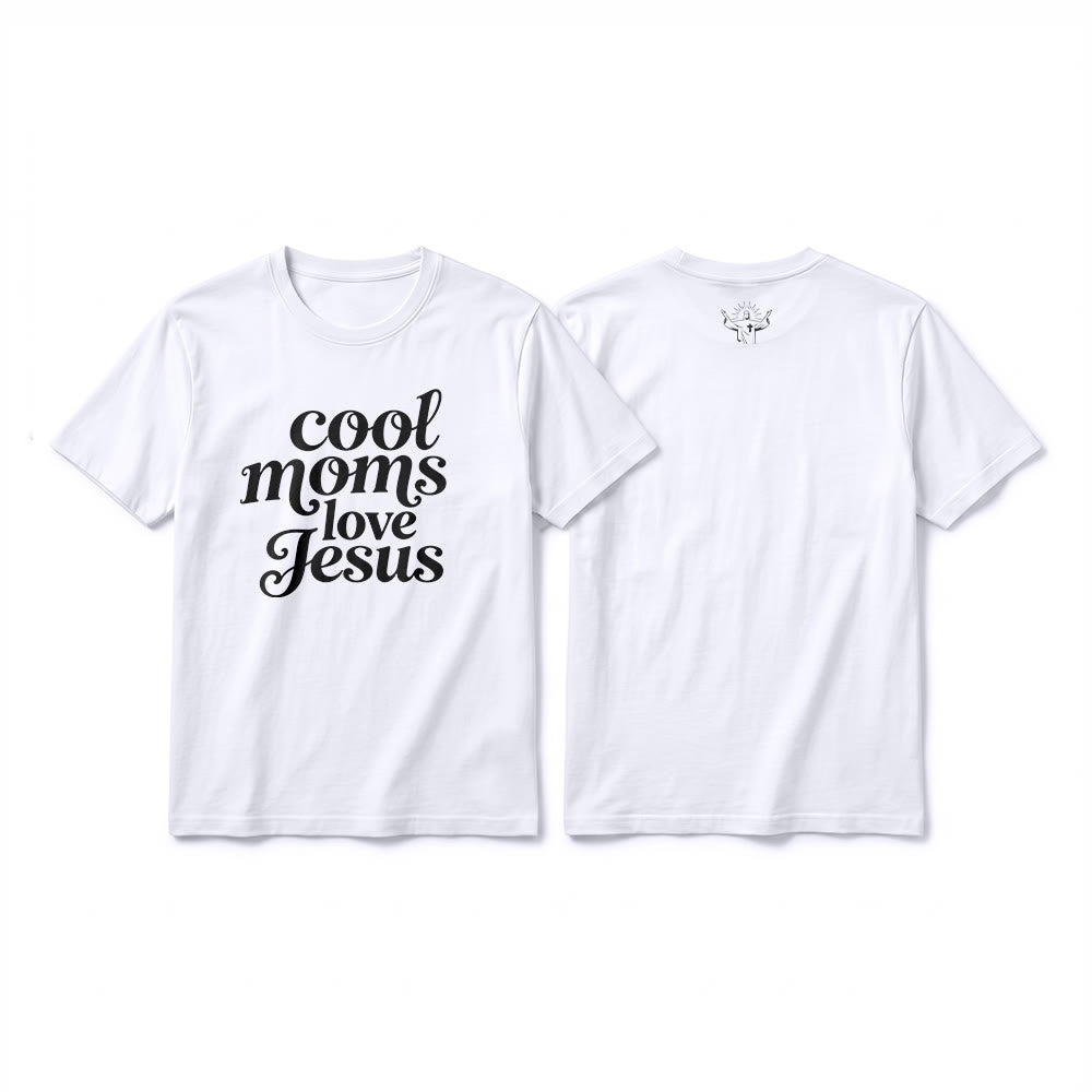 Christianartworkshop Premium-T-Shirt mit Kurzarm und Aufdruck „Coole Mütter lieben Jesus“ (Vorder- und Rückseite) - Weiß - 2XL - image 4