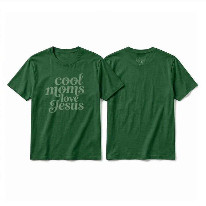 Christianartworkshop Premium-T-Shirt mit Kurzarm und Aufdruck „Coole Mütter lieben Jesus“ (Vorder- und Rückseite) - Dunkelgrün - 2XL - image 25
