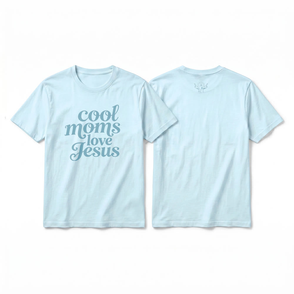 Christianartworkshop Premium-T-Shirt mit Kurzarm und Aufdruck „Coole Mütter lieben Jesus“ (Vorder- und Rückseite) - Blau - 2XL - image 10