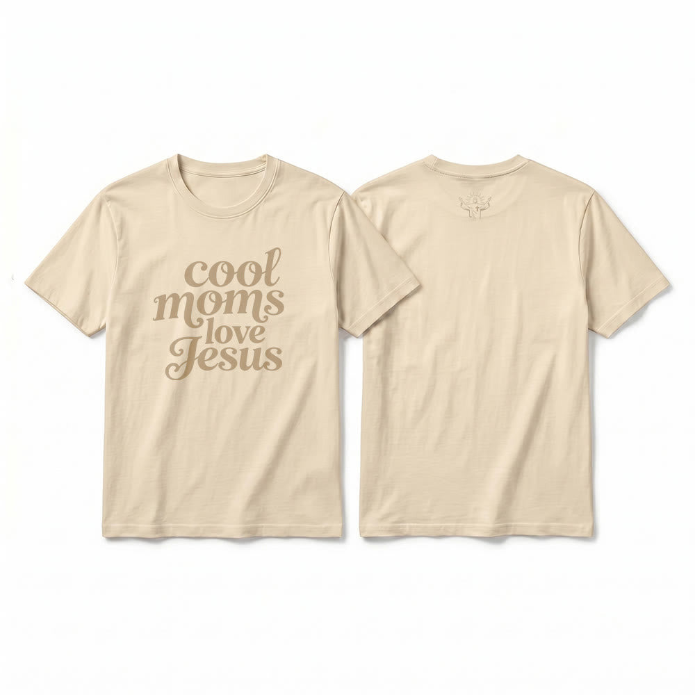 Christianartworkshop Premium-T-Shirt mit Kurzarm und Aufdruck „Coole Mütter lieben Jesus“ (Vorder- und Rückseite) - Beige - 2XL - image 19
