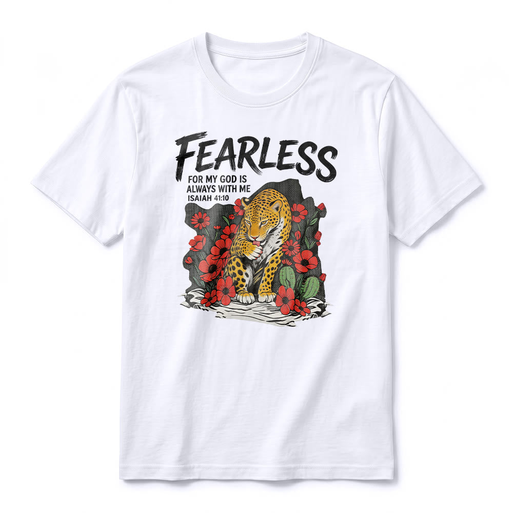 Christianartworkshop „Furchtlos, denn mein Gott ist immer mit mir“ Jesaja 41,10 Premium Kurzarm-T-Shirt - image 8