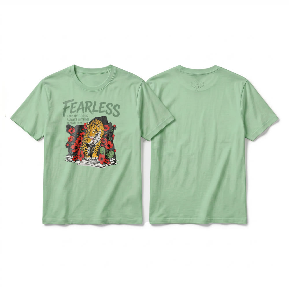 Christianartworkshop „Furchtlos, denn mein Gott ist immer mit mir“ Jesaja 41,10 Premium Kurzarm-T-Shirt - image 19