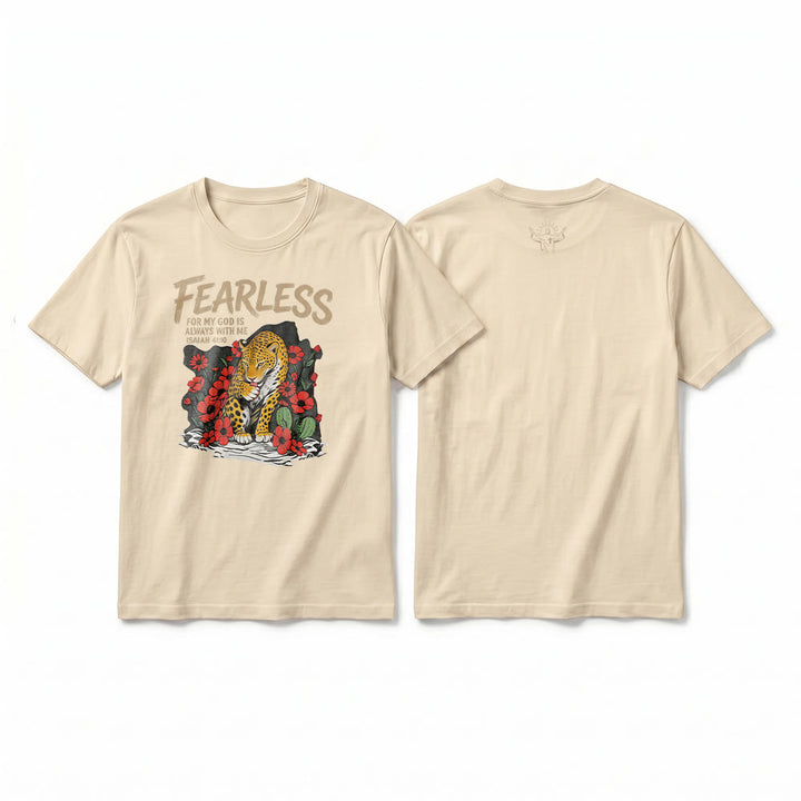 Christianartworkshop „Furchtlos, denn mein Gott ist immer mit mir“ Jesaja 41,10 Premium Kurzarm-T-Shirt - Beige - 2XL - image 13
