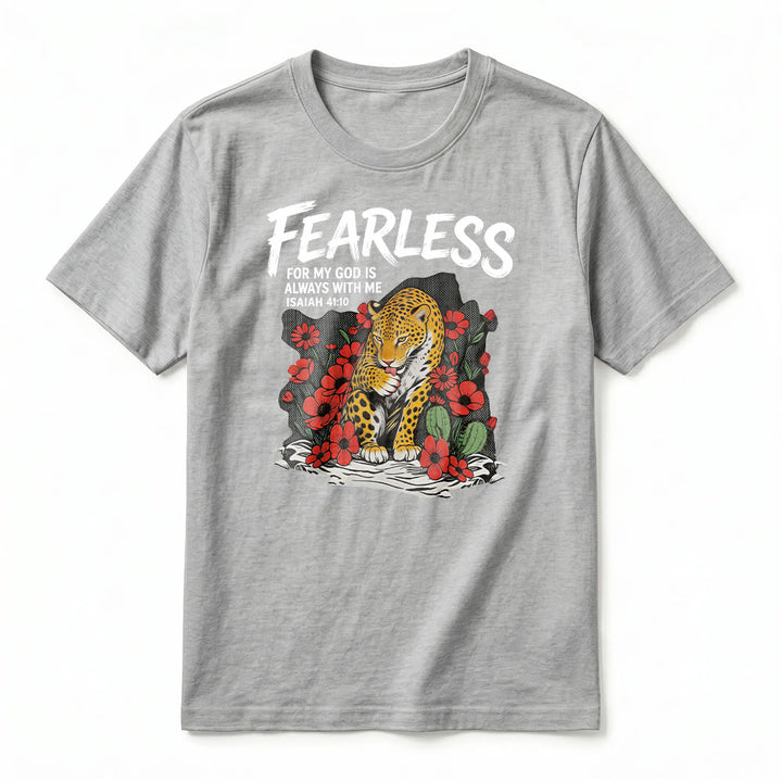 Christianartworkshop „Furchtlos, denn mein Gott ist immer mit mir“ Jesaja 41,10 Premium Kurzarm-T-Shirt - image 2