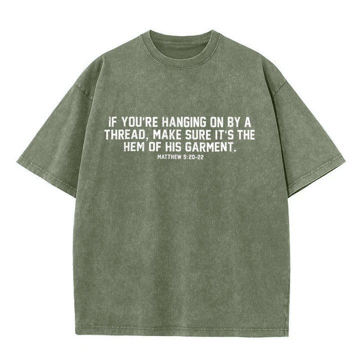 Christianartworkshop Matthäus 9,20-22 Bibelvers – Gewaschenes Unisex-T-Shirt - Armeegrün - 5XL - image 1