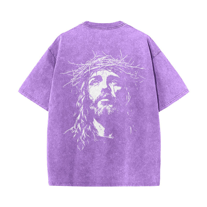 Christianartworkshop Unisex-T-Shirt mit Kreuz- und Dornenkronen-Detail (gewaschen) - image 21