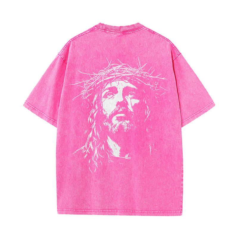 Christianartworkshop Unisex-T-Shirt mit Kreuz- und Dornenkronen-Detail (gewaschen) - image 18