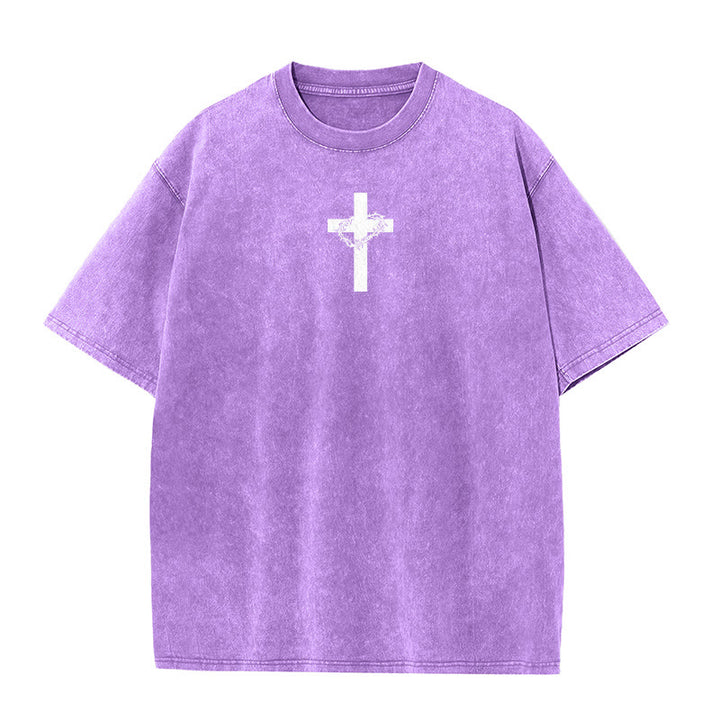 Christianartworkshop Unisex-T-Shirt mit Kreuz- und Dornenkronen-Detail (gewaschen) - image 22
