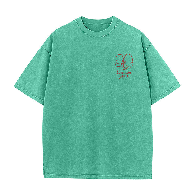 Christianartworkshop „Liebe wie Jesus“ – 1. Korinther 13 – Unisex-T-Shirt (vorgewaschen) - image 1